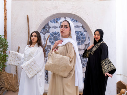 linen embrodiery abaya
