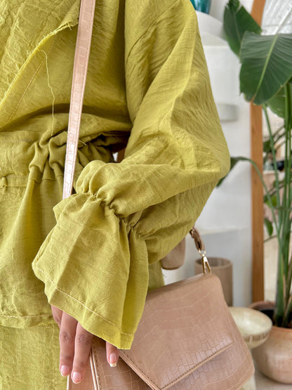 olive linen set